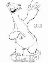 Ice Age Sid Coloring Pages Printable Drift Continental Sloth Colouring Print Movie Sheets Color Zeichnen Book Malen Drawing Disney Cartoon sketch template