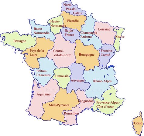 frankreich politische karte