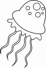 Clip Jellyfish Outline Clipart Cute Animal Coloring Pages Fish Jelly Drawing Line Jelly1 Draw Lineart Kids Cliparts Print Bing Library sketch template