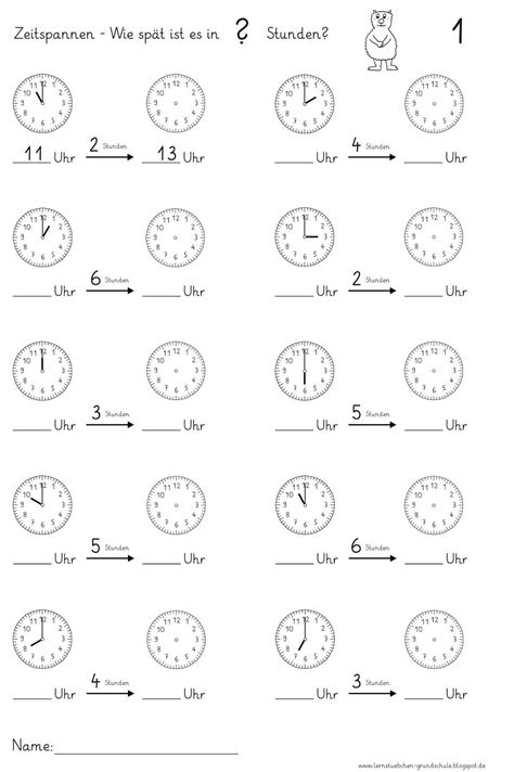 lernstuebchen ora uhrzeit grundschule schule und
