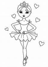 Ballerina Coloring Pages Ballet Printable Drawing Dance Girls Kids Girl Color Print Drawings Cartoon Sheets Draw Little Tutu Barbie Party sketch template