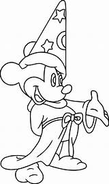 Mouse Coloring Mickey Fantasia Magic Wecoloringpage Disney sketch template