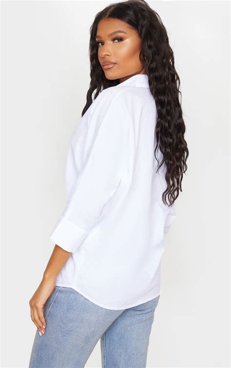 White Oversized Shirt Prettylittlething Ie