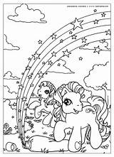 Pony Coloring Little Pages Rainbow sketch template
