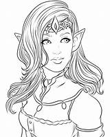 Coloring Pages Queen Elf Elven Female Girl Color Adult Lines Printable Steampunk Deviantart Sheets Colouring Kids Getcolorings Commission Choose Board sketch template