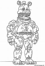 Coloring Pages Fnaf Nightmare Fredbear Scary Print Printable Colouring Info sketch template