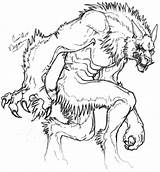 Loup Garou Werewolf Lobo Werewolves Coloriages Drawing sketch template