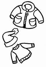 Clothes Winter Kids Clipart Drawing Coloring Pages Clip Library Warm sketch template