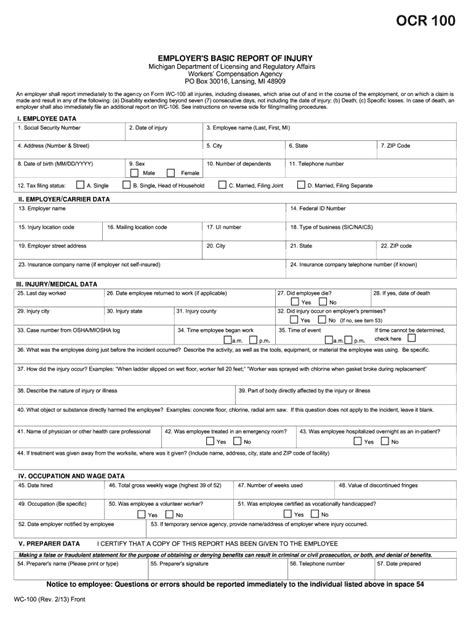 workers comp form 100 fill out and sign printable pdf template signnow