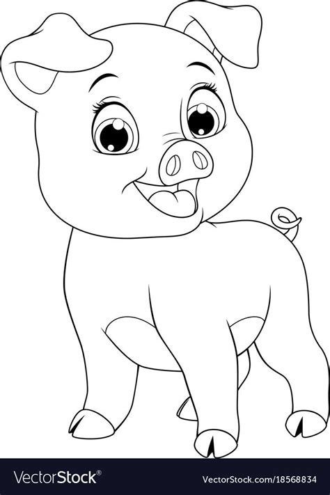 funny cheerful piggy royalty  vector image cartoon coloring pages