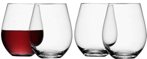 lsa international wi02 wine stemless red wine glass 530ml clear x 4