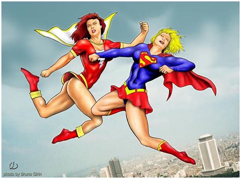 Supergirl Vs Mary Marvel Female Cartoon Characters Supergirl