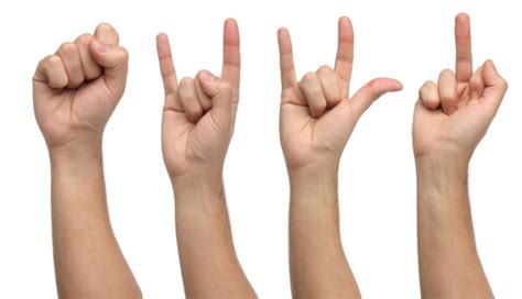 hand signs isolated  white stock photo