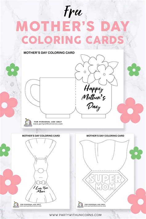 mothers day printables coloring cards activity sheets  kids