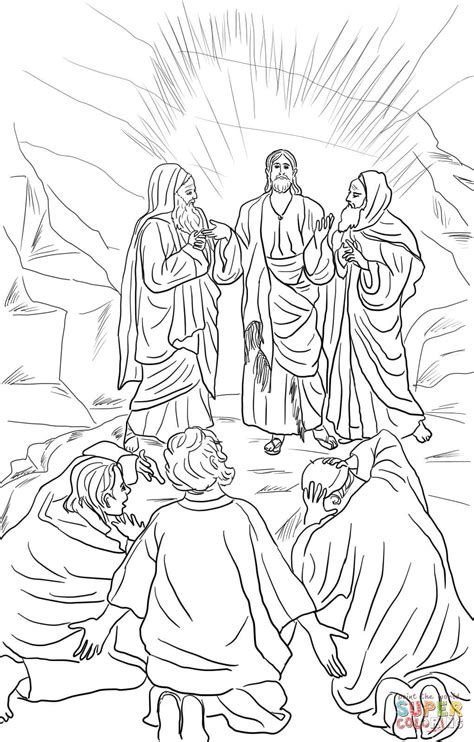 jesus transfiguration coloring page  printable coloring pages