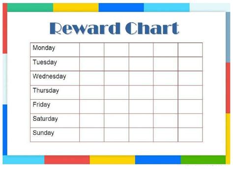 printable kids reward charts  printable worksheet