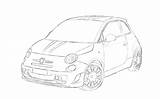 Abarth Drawing Blueprint sketch template