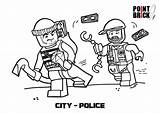 Polizia Pompieri Police Brick Coloriage Ninjago Playmobil Camion Jurassic Chase sketch template
