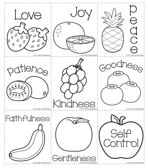 printable fruit   spirit coloring pages kidsworksheetfun
