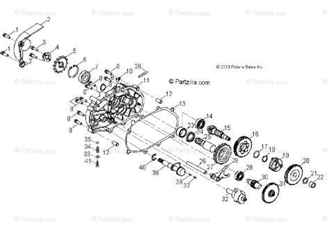 polaris atv  oem parts diagram  drive train transmission partzillacom