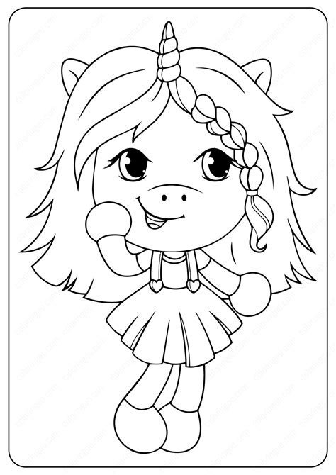 coloring page unicorn girl idalias salon