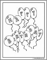 Birthday Coloring Pages Happy Balloons Printable Colorwithfuzzy Sheet sketch template
