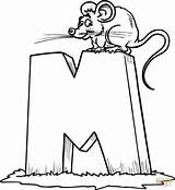 Coloring Mouse Letter Pages Printable sketch template