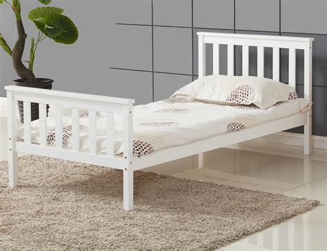 single bed  white ft single bed wooden frame white pine wood bedroom