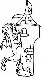 Dragon Castle Coloring Climb Wecoloringpage Pages Cartoon sketch template
