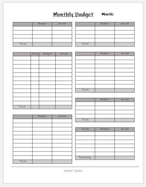 blank monthly budget template  printable finance budget etsy australia