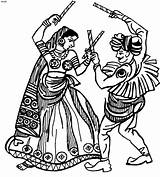 Dance Folk Clipart Dancing Coloring Dandiya Indian Pages Drawings Wedding Traditional Cartoon Sangeet India Dances Gujarati Symbols Cliparts Library Musical sketch template