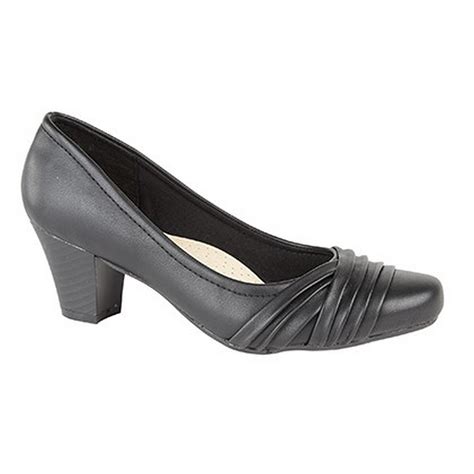 comfort  womensladies wide fit folded vamp court shoes ebay