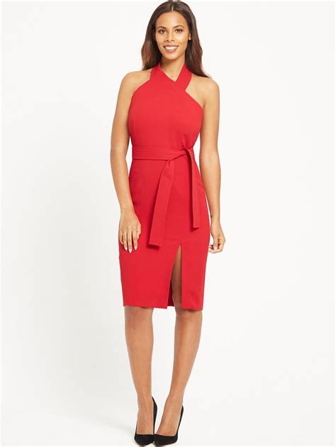 rochelle humes halter neck fitted dress red httpwwwverycoukrochelle humes halter neck