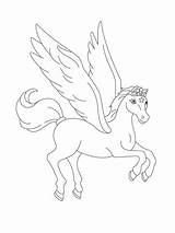 Coloring Flying Pegasus Pages Horse Color Printable Pony Unicorn Kids Little Colouring Drawing Print sketch template