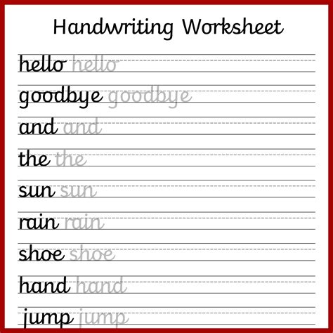 printable writing worksheets