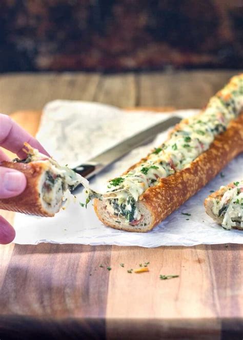 this easy cheesy creamy feta and spinach stuffed french bread is deliriously rich and tasty