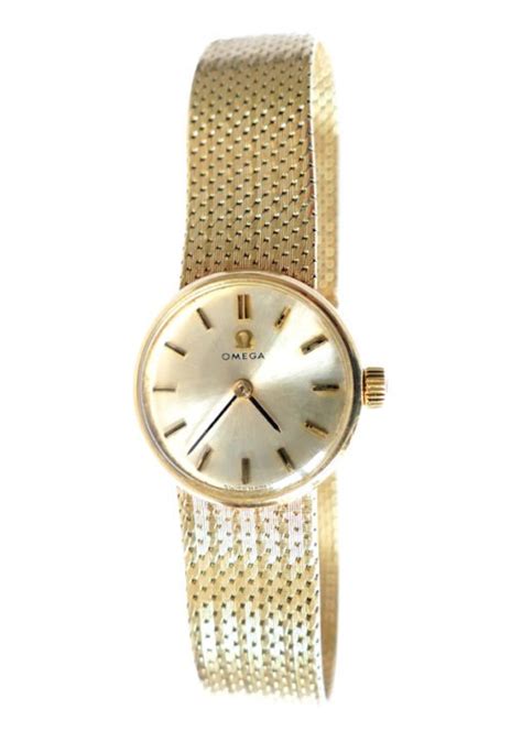 omega 14k gold ladies bracelet watch circa 1968