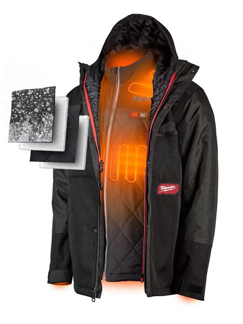 milwaukee mens black heated jacket size xl battery included  xb  grainger