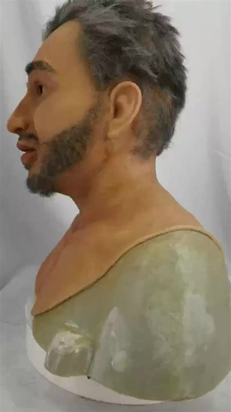realistic soft silicone male mask  hair  beard human face mask