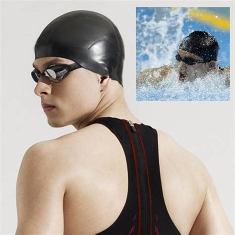 water proof silicone rubber adult swimming cap men women swim caps hat