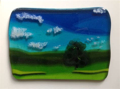 Fused Glass Landscape By Jewel Glass Fused Glass Glass Art Fused