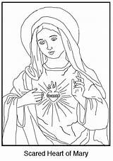 Mary Coloring Virgin Pages Mother Heart Immaculate Printable Getcolorings Color Getdrawings sketch template