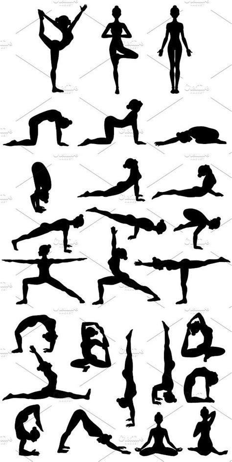 yoga poses silhouettes part  poses de ioga sequencias de ioga