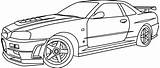 R34 Skyline Coloring Pages Gtr Nissan Outline Gt Nismo Pngkey Deviantart Search Find sketch template