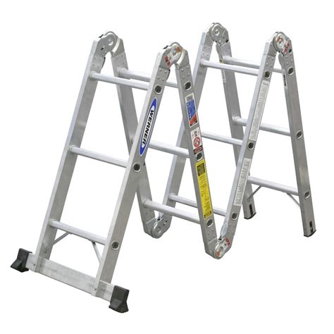 shop werner  ft aluminum  lb type ia multi position ladder