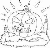 Coloring Halloween Jack Lantern Glowing sketch template