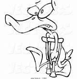 Leg Coloring Crutches Lame Outlined Toonaday Leishman Vecto sketch template