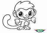 Coloring Monkey Print Cute Baby Tsgos sketch template