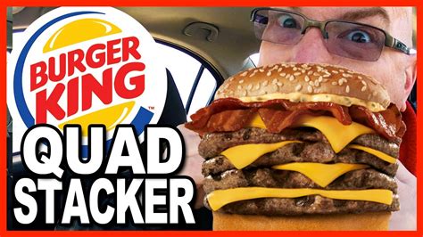 burger king quad stacker combo review  drive  test youtube