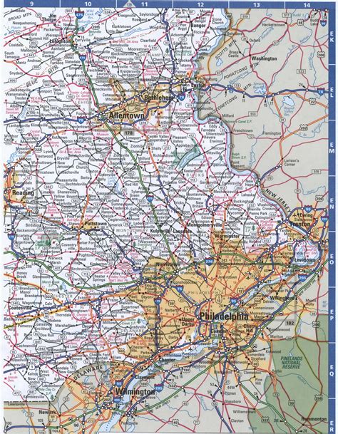 map  pennsylvania southeastern  highway road map pa  cities